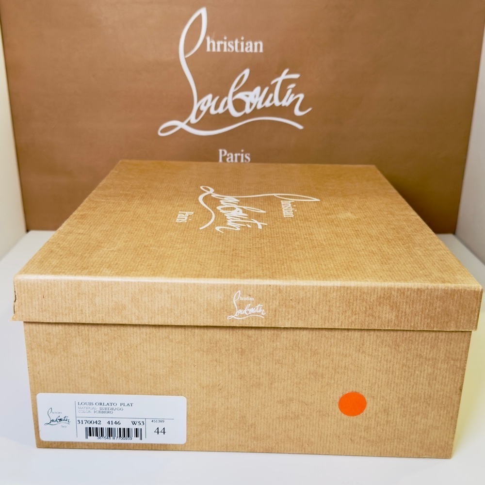 Christian Louboutin Louis Orlato High-top Men’s Sneakers Teal Suede/Velvet EU-44 - Picture 16 of 16